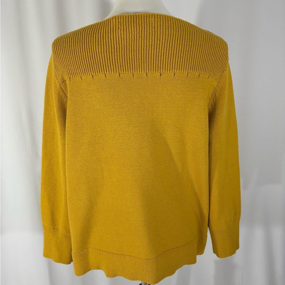 NWT LOFT Mustard Colored  Boat Neck Cotton Sweater - Picture 5 of 7